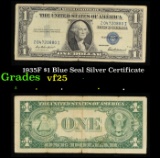 1935F $1 Blue Seal Silver Certificate Grades vf+