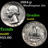 1984-p Washington Quarter 25c Grades GEM+ Unc