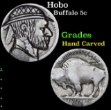 Hobo Buffalo Nickel 5c Grades Hand Carved