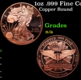 1oz .999 Fine Copper Bullion Round - Walking Liberty Style Grades Ungraded