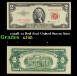 1953B $2 Red Seal United States Note Grades xf+