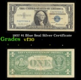 1957 $1 Blue Seal Silver Certificate Grades vf++