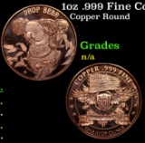 1oz .999 Fine Copper Bullion Round - 
