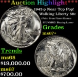 ***Major Highlight*** 1942-p Walking Liberty Half Dollar Near Top Pop! 50c ms67+ SEGS (fc)