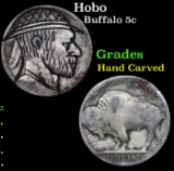Hobo Buffalo Nickel 5c Grades Hand Carved