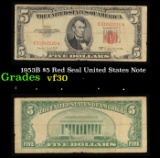 1953B $5 Red Seal United States Note Grades vf++
