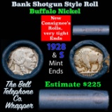 Buffalo Nickel Shotgun Roll in Old Bank Style 'Bell Telephone' Wrapper 1928 & s Mint Ends
