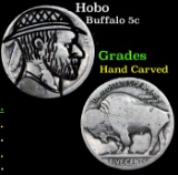 Hobo Buffalo Nickel 5c Grades Hand Carved