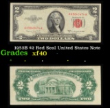1953B $2 Red Seal United States Note Grades xf
