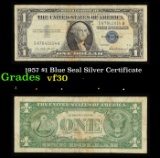 1957 $1 Blue Seal Silver Certificate Grades vf++