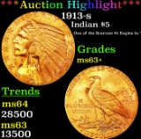 ***Major Highlight*** 1913-s Gold Indian Half Eagle $5 Select+ Unc USCG (fc)