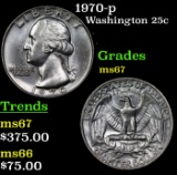 1970-p Washington Quarter 25c Grades GEM++ Unc