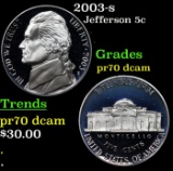 2003-s Proof Jefferson Nickel 5c GEM++ Proof Deep Cameo USCG