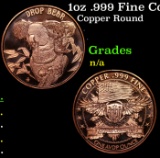 1oz .999 Fine Copper Bullion Round - 