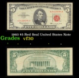 1963 $5 Red Seal United States Note Grades vf++