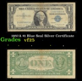 1957A $1 Blue Seal Silver Certificate Grades vf+