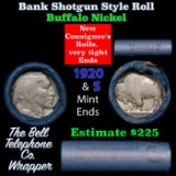 Buffalo Nickel Shotgun Roll in Old Bank Style 'Bell Telephone' Wrapper 1920 & s Mint Ends