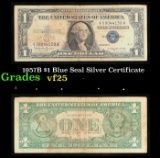 1957B $1 Blue Seal Silver Certificate Grades vf+