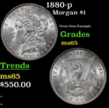 1880-p Morgan Dollar $1 Grades GEM Unc