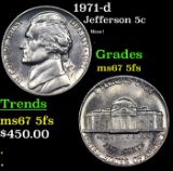 1971-d Jefferson Nickel 5c Grades GEM++ 5fs
