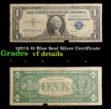 1957A $1 Blue Seal Silver Certificate Grades vf details