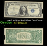 1957B $1 Blue Seal Silver Certificate Grades xf details