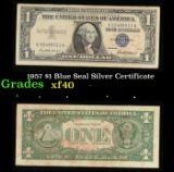 1957 $1 Blue Seal Silver Certificate Grades xf