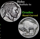 Hobo Buffalo Nickel 5c Grades Hand Carved