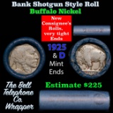 Buffalo Nickel Shotgun Roll in Old Bank Style 'Bell Telephone' Wrapper 1925 & d Mint Ends