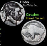 Hobo Buffalo Nickel 5c Grades Hand Carved