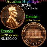 ***Auction Highlight*** 1973-s Proof Lincoln Cent 1c GEM++ Proof Deep Cameo USCG (fc)