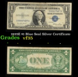 1935E $1 Blue Seal Silver Certificate Grades vf++