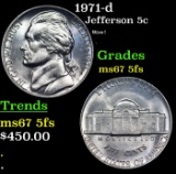 1971-d Jefferson Nickel 5c Grades GEM++ 5fs