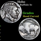 Hobo Buffalo Nickel 5c Grades Hand Carved