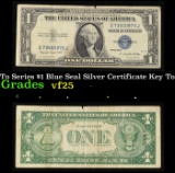 1935G Key To Series $1 Blue Seal Silver Certificate Key To Series Grades vf+ Motto