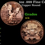 1oz .999 Fine Copper Bullion Round - 