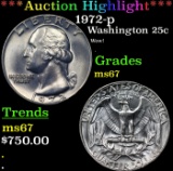 ***Auction Highlight*** 1972-p Washington Quarter 25c GEM++ Unc USCG (fc)