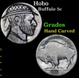 Hobo Buffalo Nickel 5c Grades Hand Carved