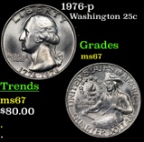 1976-p Washington Quarter 25c Grades GEM++ Unc