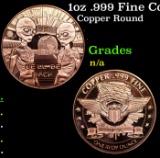 1oz .999 Fine Copper Bullion Round - 