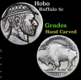 Hobo Buffalo Nickel 5c Grades Hand Carved