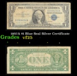 1957A $1 Blue Seal Silver Certificate Grades vf+
