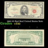 1963 $5 Red Seal United States Note Grades vf++