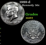 1989-d Kennedy Half Dollar 50c Grades Choice Unc