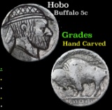 Hobo Buffalo Nickel 5c Grades Hand Carved