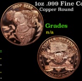 1oz .999 Fine Copper Bullion Round - 
