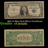 1957 $1 Blue Seal Silver Certificate Grades vf details