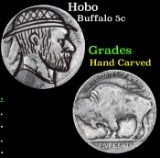 Hobo Buffalo Nickel 5c Grades Hand Carved