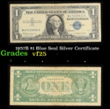 1957B $1 Blue Seal Silver Certificate Grades vf+