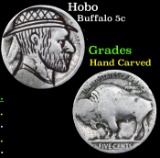 Hobo Buffalo Nickel 5c Grades Hand Carved